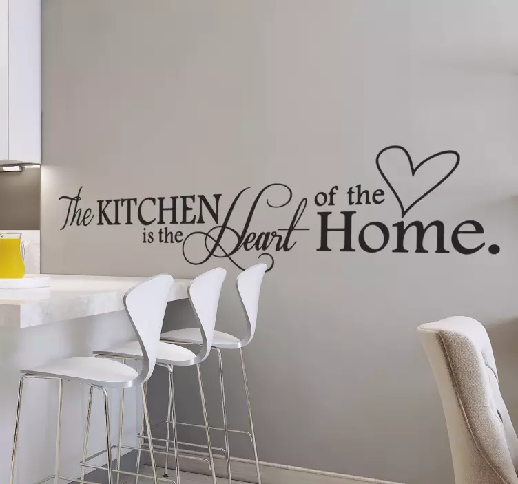 Sticker texte kitchen heart of the home - TenStickers