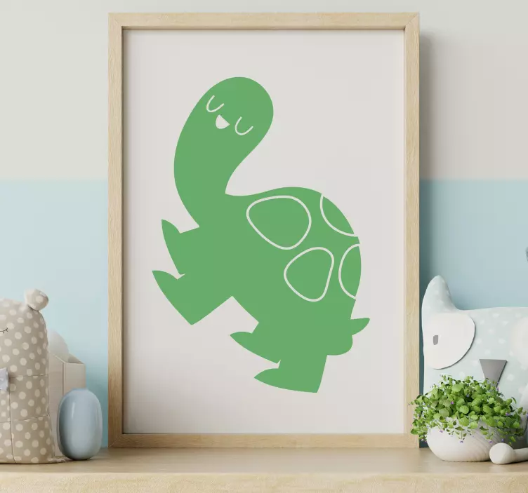 Sticker autres animaux tortue heureuse - TenStickers