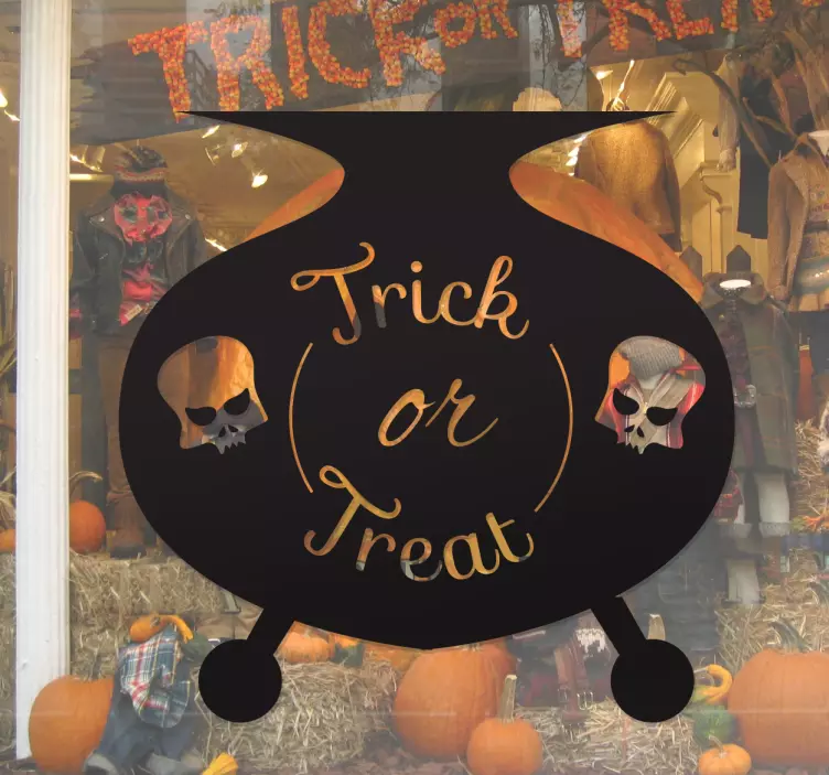 Sticker trick or treat chaudron - TenStickers