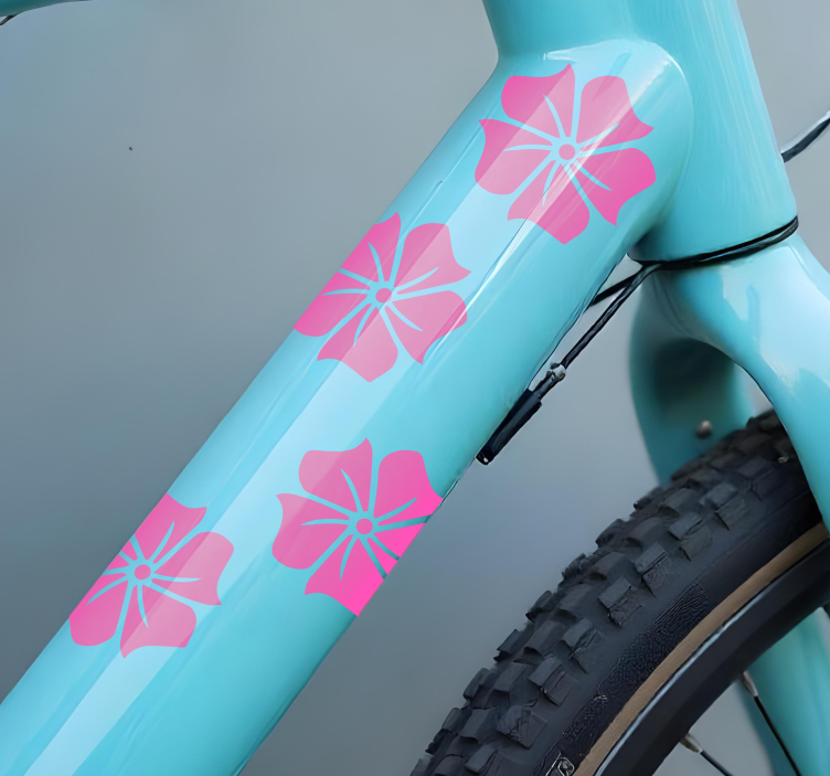 Sticker vélo pack de fleurs hawaïennes - TenStickers