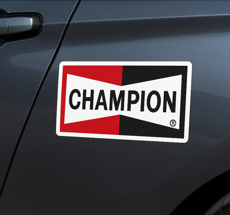 Sticker voiture champion rouge noir - TenStickers