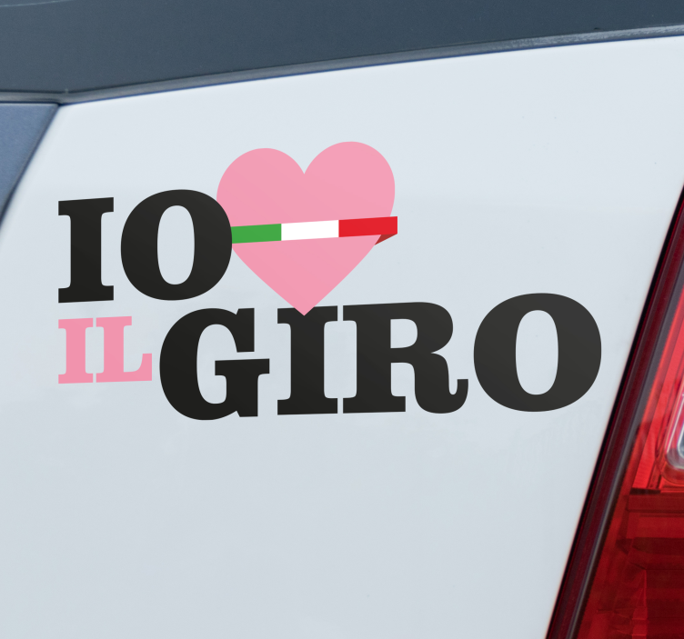 Sticker voiture j'aime giro - TenStickers