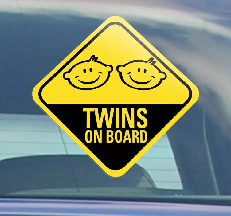 Sticker voiture twins on board - TenStickers