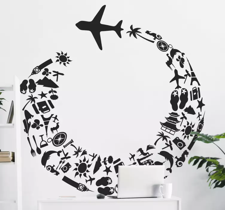 Sticker voyage avion - TenStickers