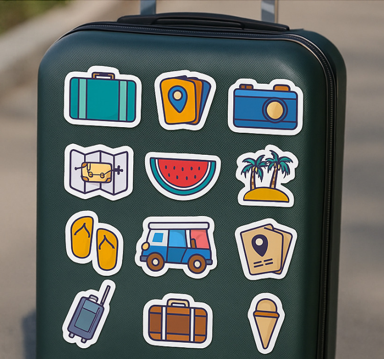 Sticker voyage symboles de voyage minimalistes - TenStickers