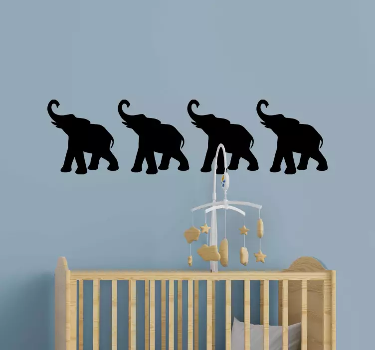 Stickers Bébé éléphants de silhouette - TenStickers