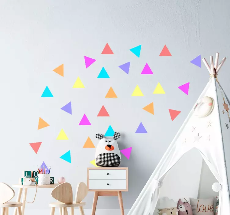 Stickers Bébé petits triangles multicolores - TenStickers
