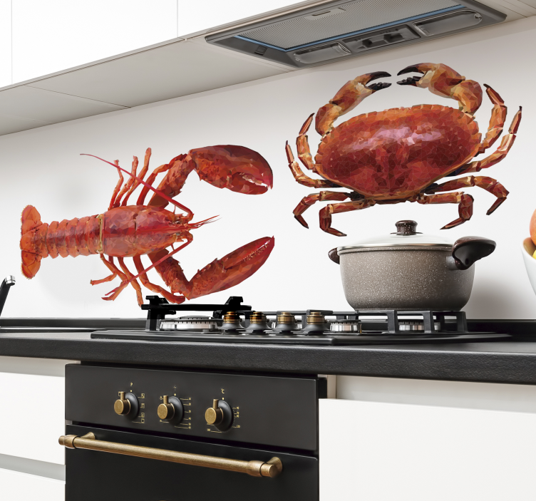 decoration murale dessin de fruits de mer poisson - TenStickers