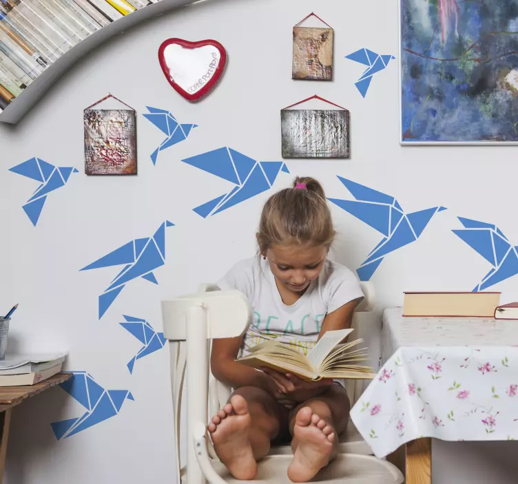 Stickers géométriques oiseaux origami - TenStickers