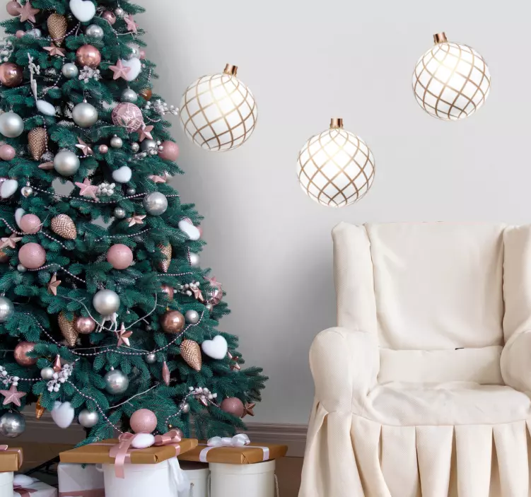 Sticker Noel Jeu de boules réalistes 3d - TenStickers