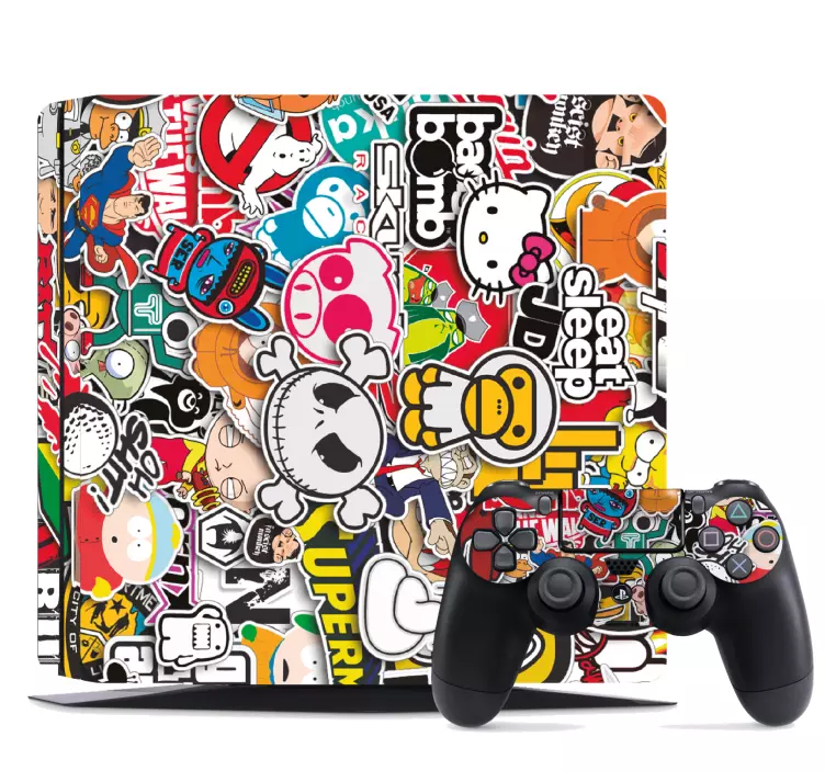 Autocollant PS4 motif mix urbain - TenStickers