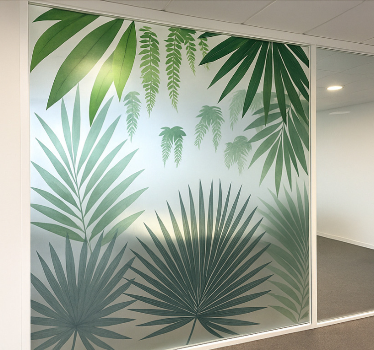 Vitrophanie motif de feuilles de palmier - TenStickers