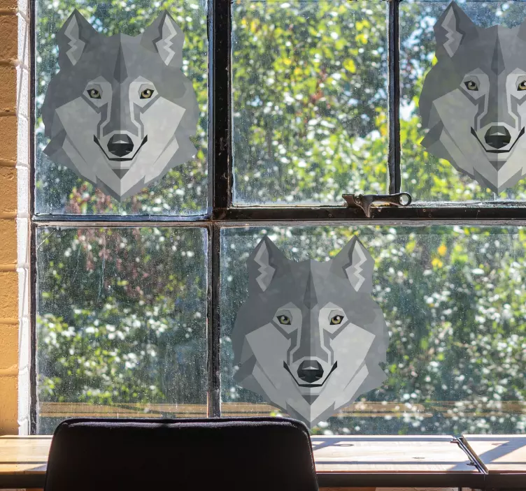 Vitrophanie Conception abstraite de loup - TenStickers