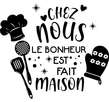 Sticker recette Le bonheur est fait maison - TenStickers
