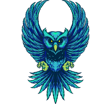 Autocollant voiture hibou volant - TenStickers