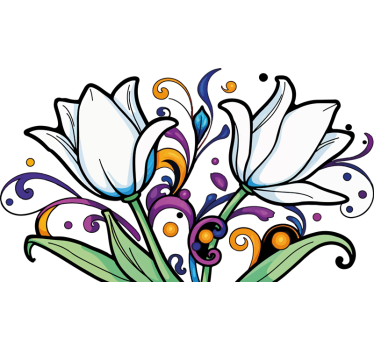 Autocollant voiture tulipes colorées - TenStickers