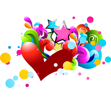 Autocollant voiture joli coeur coloré - TenStickers