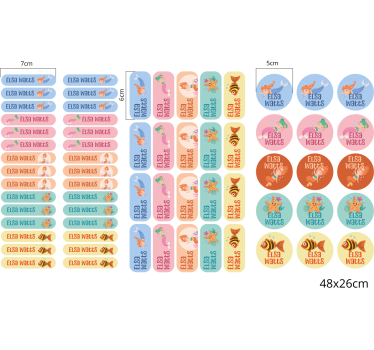 Sticker personnalisé scolaires motif sirènes - TenStickers