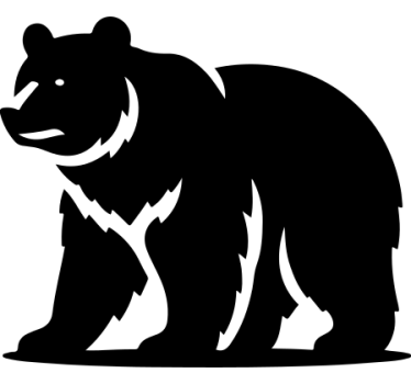 Sticker voiture ours monochrome - TenStickers