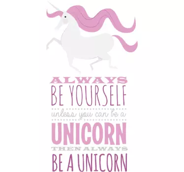 Sticker licorne be yourself - TenStickers