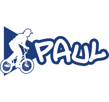 Sticker vélo prénom de BMX avec prénom - TenStickers