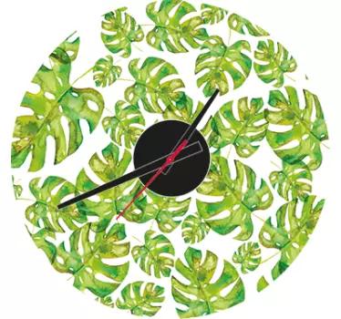 Sticker horloges plantes vertes - TenStickers
