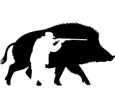 Sticker voiture chasse au sanglier - TenStickers