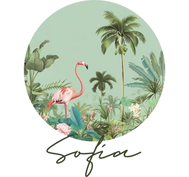 Sticker mural cercle paradis tropical - TenStickers
