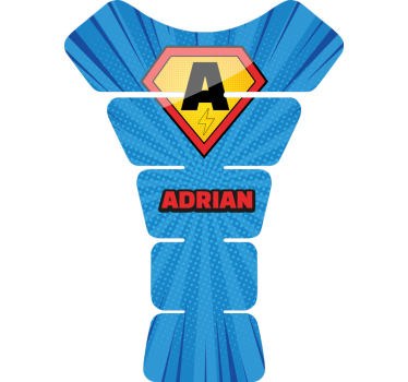 Sticker moto initiale de super-héros personnalisée - TenStickers