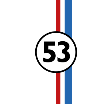 Sticker voiture numéro d' herbie - TenStickers