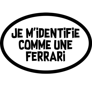 Sticker voiture je m'identifie comme - TenStickers