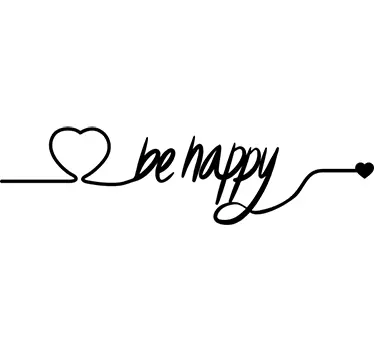 Sticker amour citation "Be happy cœur" - TenStickers