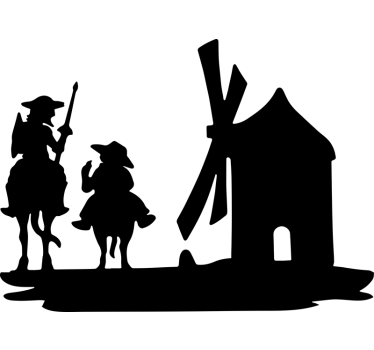 Sticker voiture quichotte et sancho panza - TenStickers