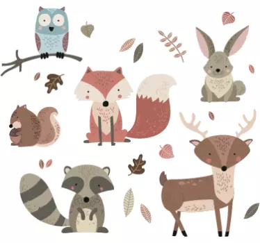 Sticker enfants animaux de l’automne - TenStickers