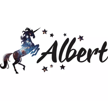 Sticker personnalisable licorne cosmos - TenStickers