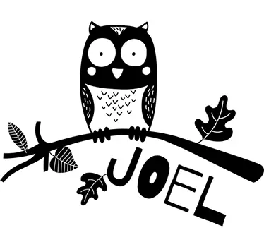Sticker enfants oiseau personnalisable hibou - TenStickers
