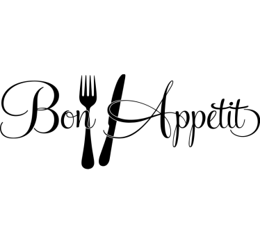 Sticker restaurant bon appétit avec des couverts - TenStickers