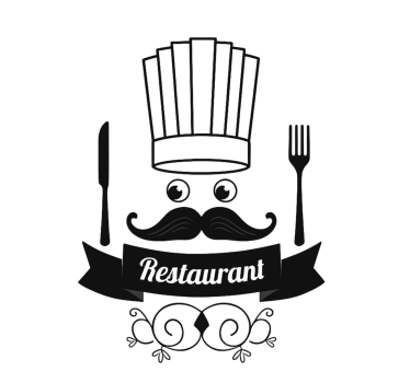 Sticker restaurant chef classique avec couverts - TenStickers