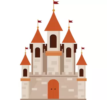 Sticker enfant château dessin - TenStickers