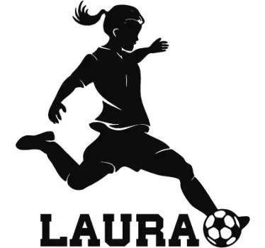 Sticker mural football personnalisable pour fille - TenStickers