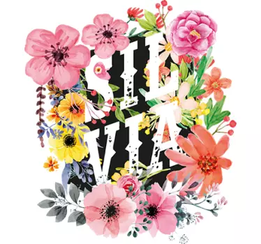 Sticker fleurs personnalisable - TenStickers