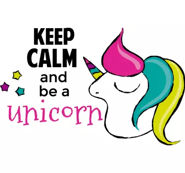 Sticker licorne keep calm - TenStickers