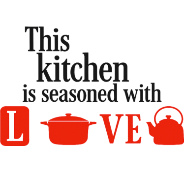sticker cuisine cuisine épicée d'amour - TenStickers