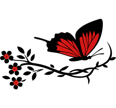 Sticker voiture effet papillon noir rouge - TenStickers