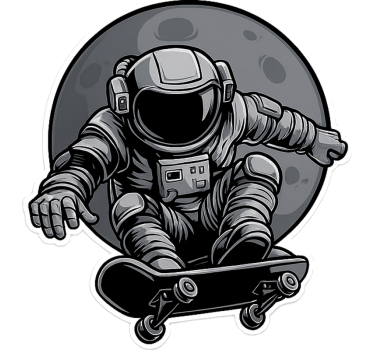 Sticker chambre enfant patineur astronaute - TenStickers