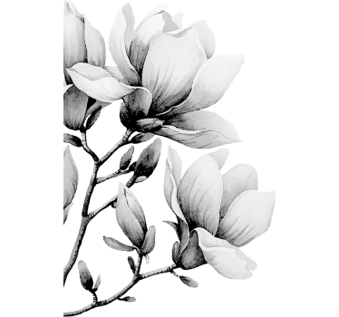 Sticker porte fleurs noires et blanches - TenStickers