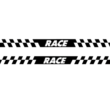 Sticker voiture bande latérale à damier de course - TenStickers