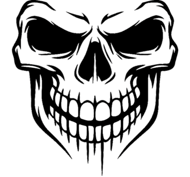 Sticker voiture tête de mort souriante - TenStickers