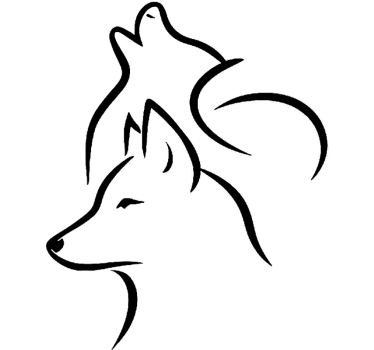 Sticker voiture art linéaire de loup - TenStickers