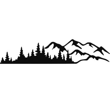 Sticker voiture forêt de montagne monochrome - TenStickers